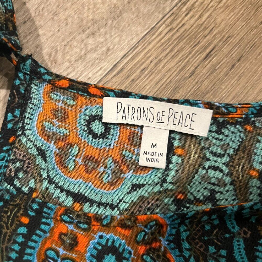 Patrons of Peace | Long Sleeve Open Back Romper Boho Teal‎ Women’s Size M - Picture 10 of 11